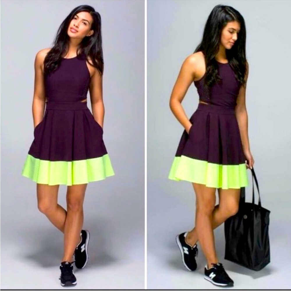 Lululemon Away Perforated Cut Out Flare Tennis Dress